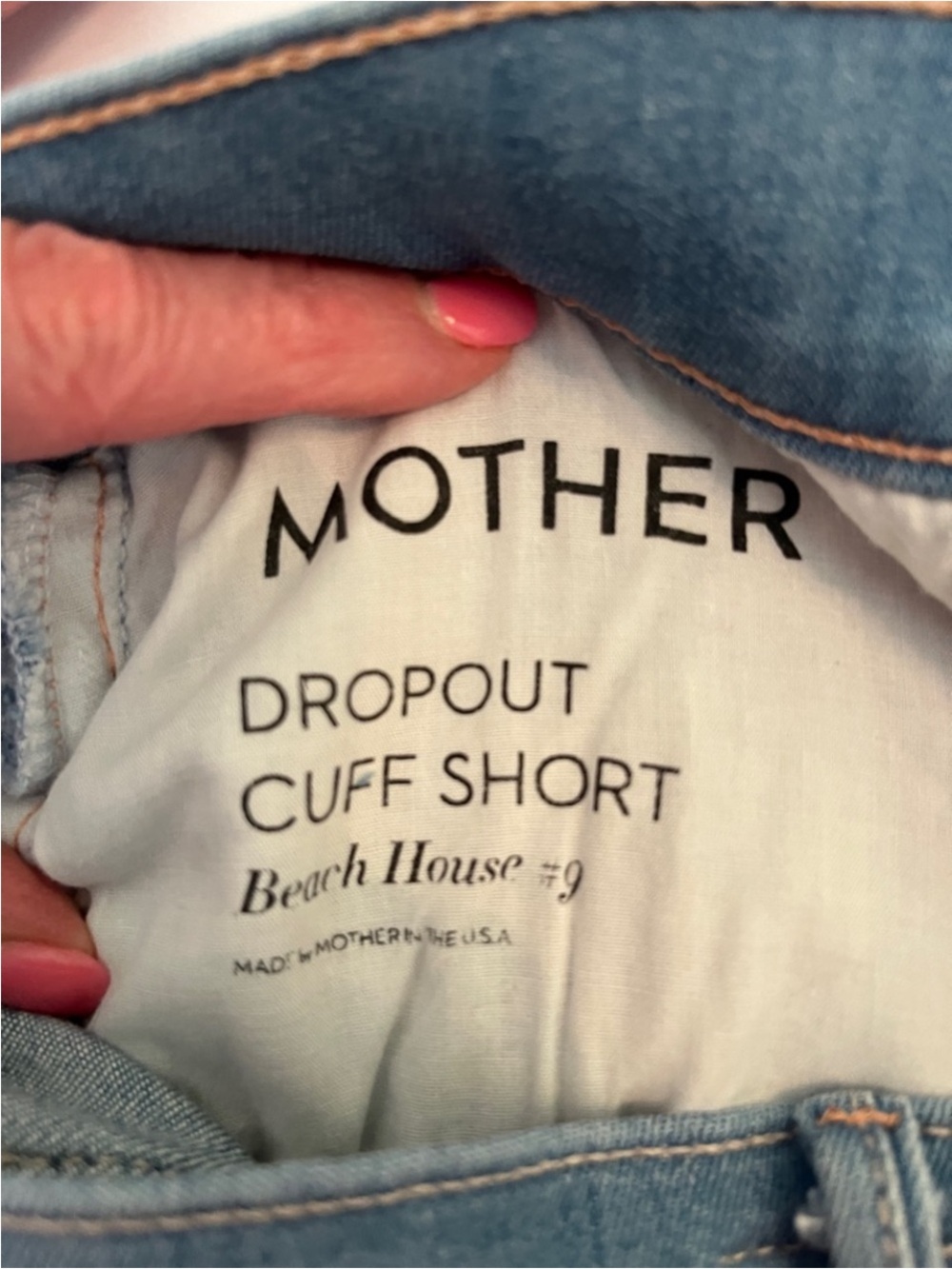 MOTHER Light Wash Cuffed Denim Shorts - Picture 4 of 9